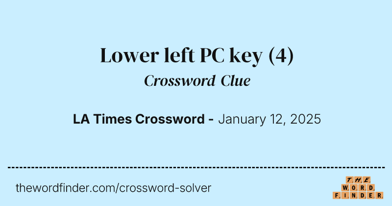 Lower left PC key crossword clue image