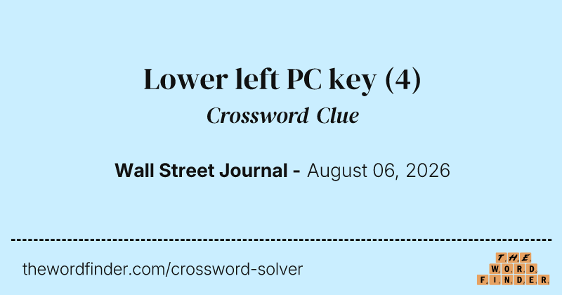Lower left PC key crossword clue image