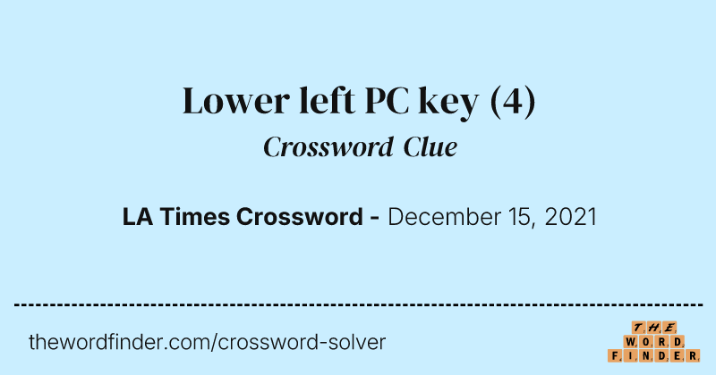 Lower left PC key crossword clue image