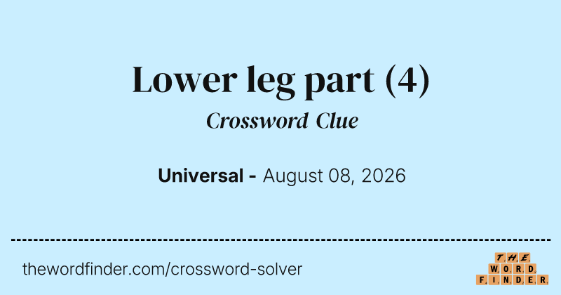 Lower leg part crossword clue image