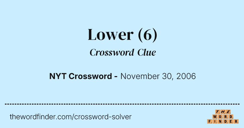 Lower crossword clue image