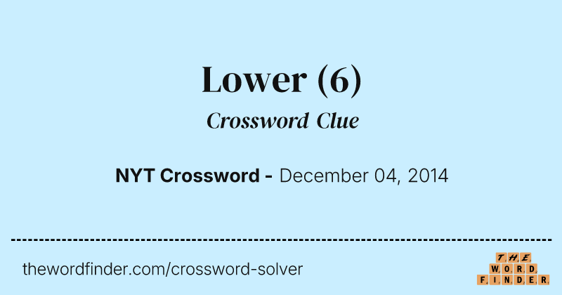 Lower crossword clue image