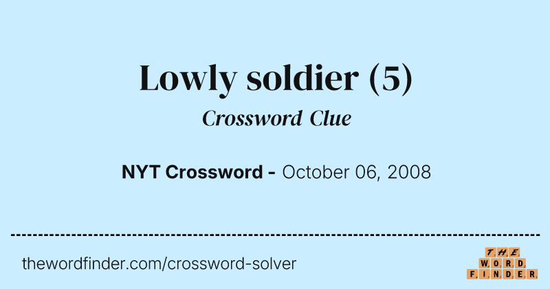 Lowly soldier crossword clue image