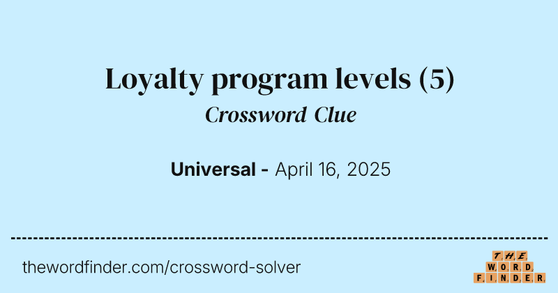 Loyalty program levels crossword clue image