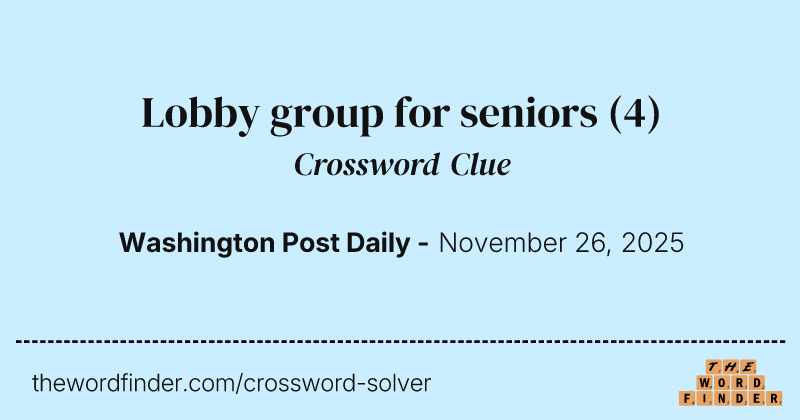 Lobby group for seniors crossword clue image