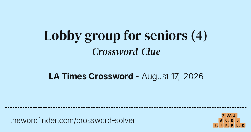 Lobby group for seniors crossword clue image