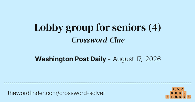 Lobby group for seniors crossword clue image