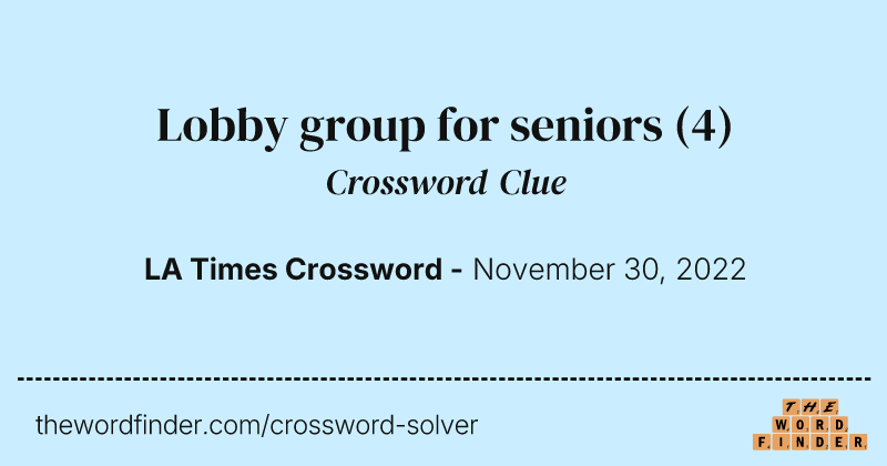 Lobby group for seniors crossword clue image