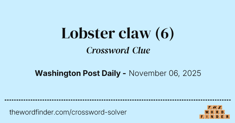 Lobster claw crossword clue image