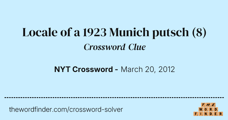 Locale of a 1923 Munich putsch crossword clue image