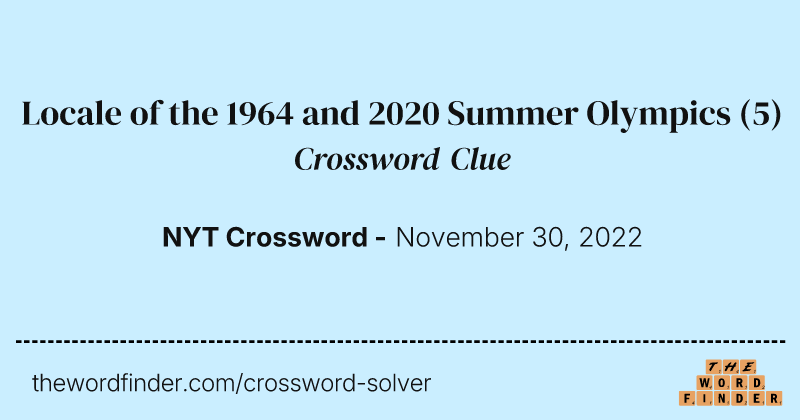 Locale of the 1964 and 2020 Summer Olympics crossword clue image
