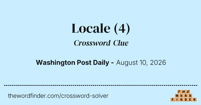Locale crossword clue image