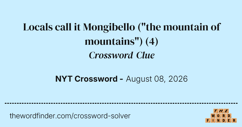 Locals call it Mongibello ("the mountain of mountains") crossword clue image
