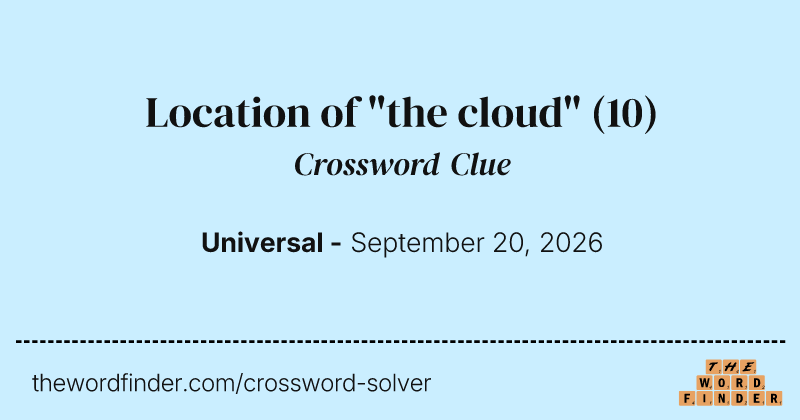 Location of "the cloud" crossword clue image
