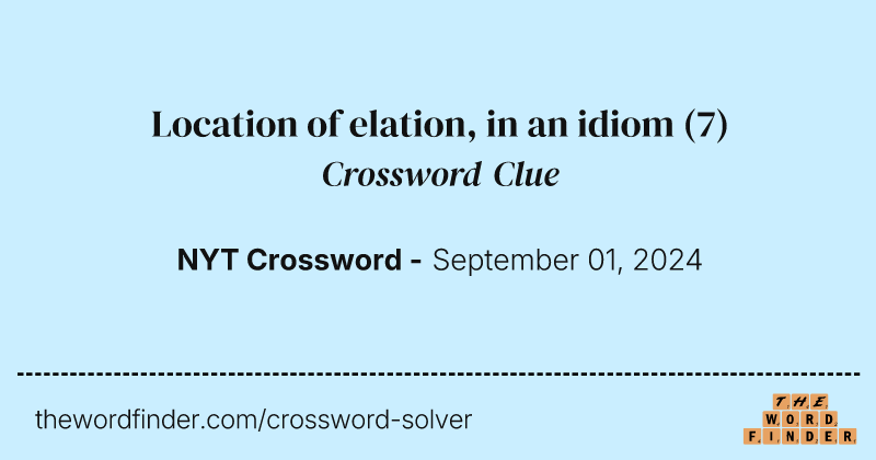 Location of elation, in an idiom crossword clue image