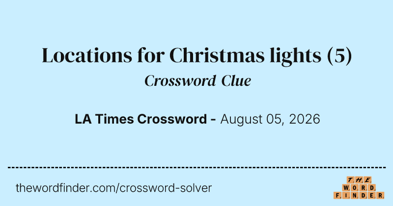 Locations for Christmas lights crossword clue image