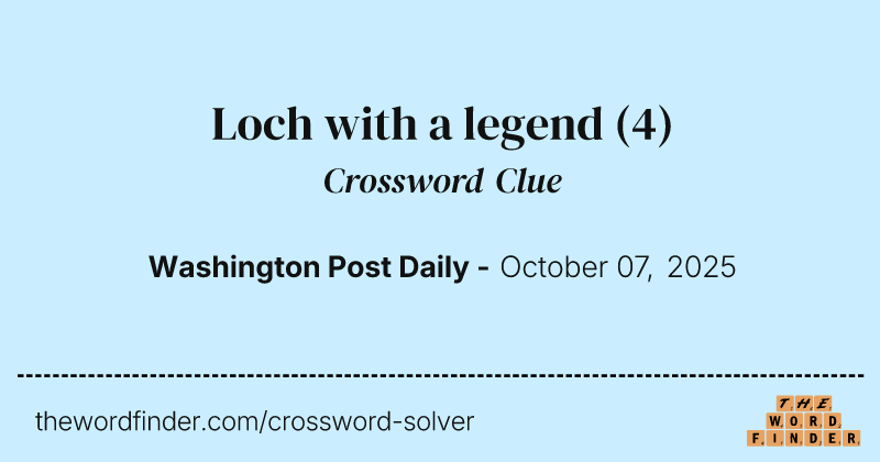 Loch with a legend crossword clue image