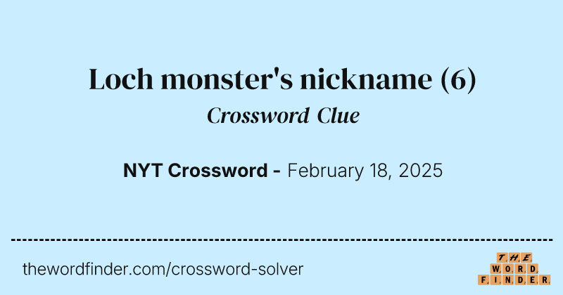 Loch monster's nickname crossword clue image