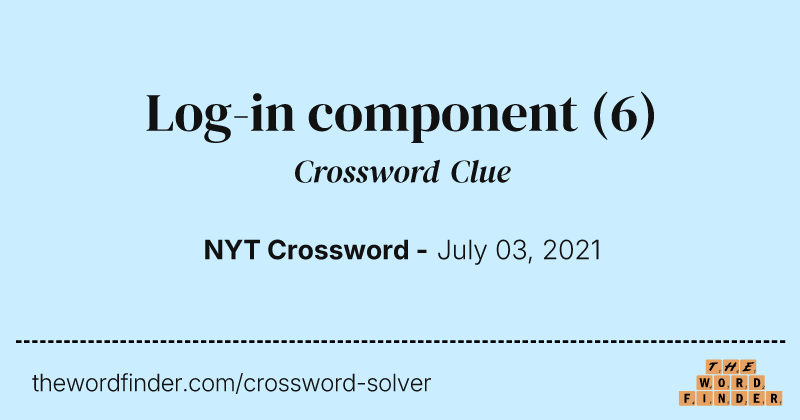 Log-in component crossword clue image