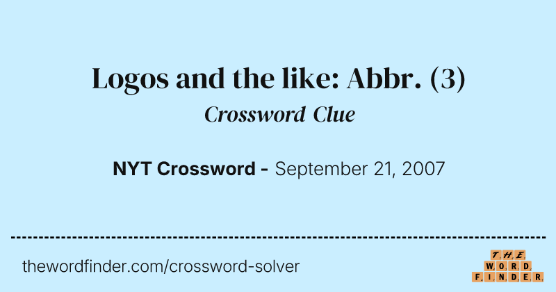 Logos and the like: Abbr. crossword clue image