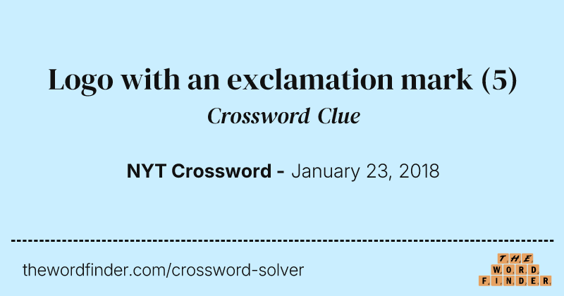 Logo with an exclamation mark crossword clue image