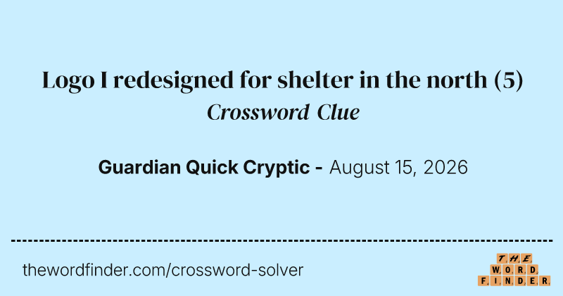 Logo I redesigned for shelter in the north crossword clue image