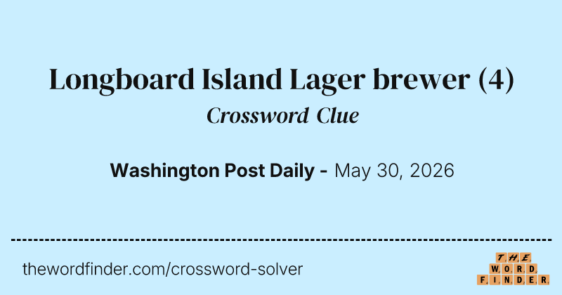 Longboard Island Lager brewer crossword clue image