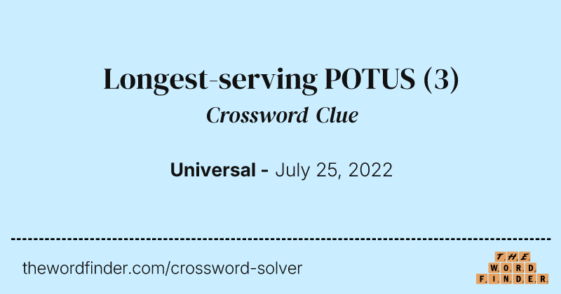 Longest-serving POTUS crossword clue image