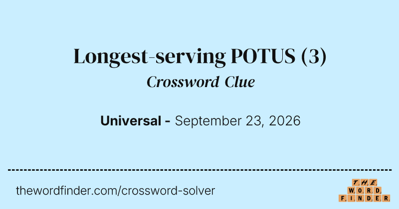 Longest-serving POTUS crossword clue image