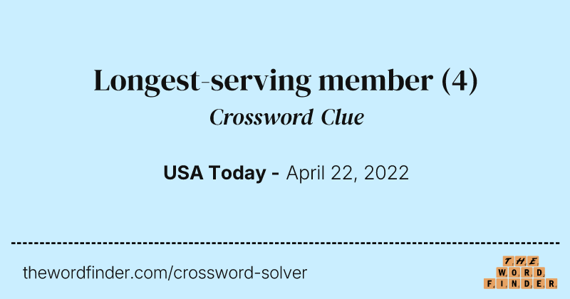 Longest-serving member crossword clue image
