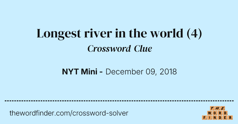 Longest river in the world crossword clue image
