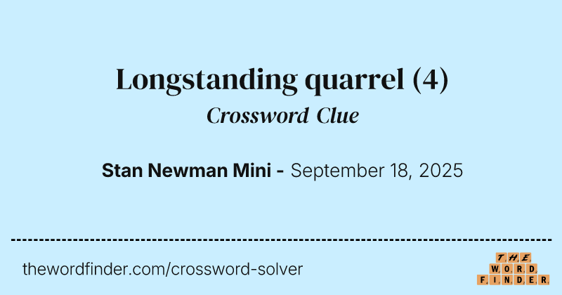 Longstanding quarrel crossword clue image