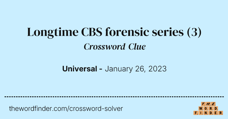 Longtime CBS forensic series crossword clue image