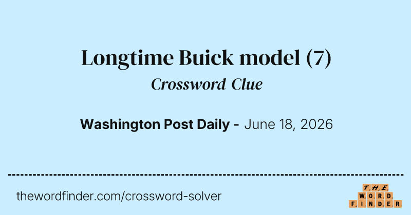 Longtime Buick model crossword clue image