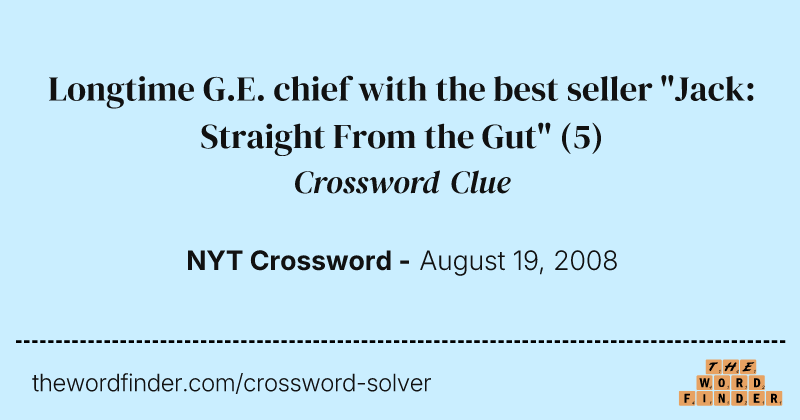 Longtime G.E. chief with the best seller "Jack: Straight From the Gut" crossword clue image