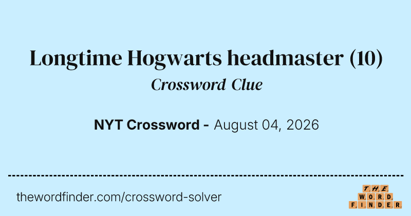 Longtime Hogwarts headmaster crossword clue image
