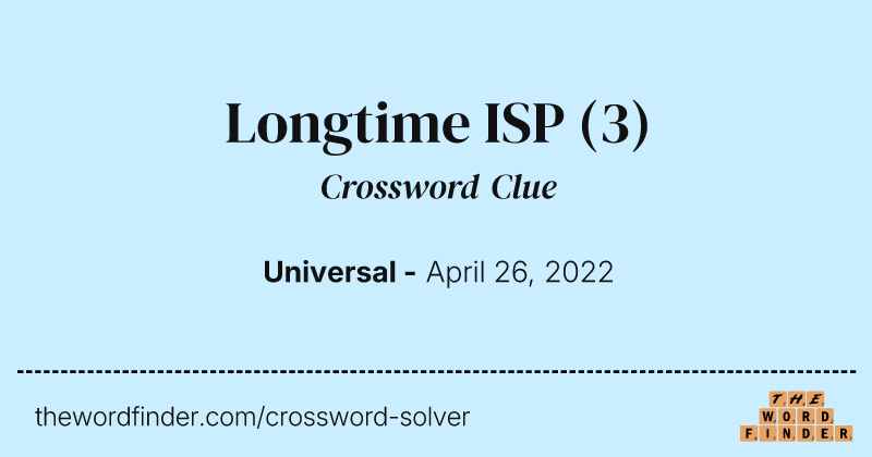 Longtime ISP crossword clue image