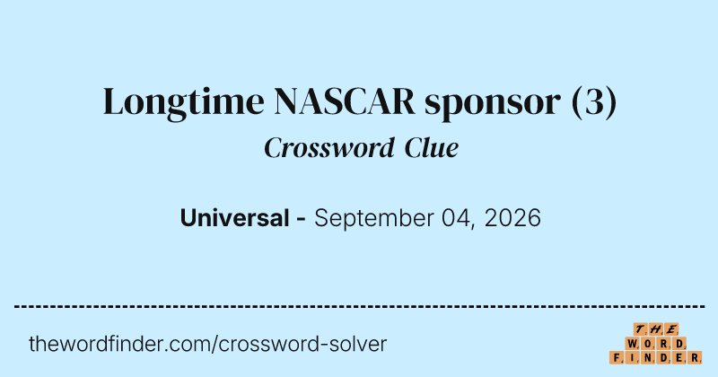 Longtime NASCAR sponsor crossword clue image