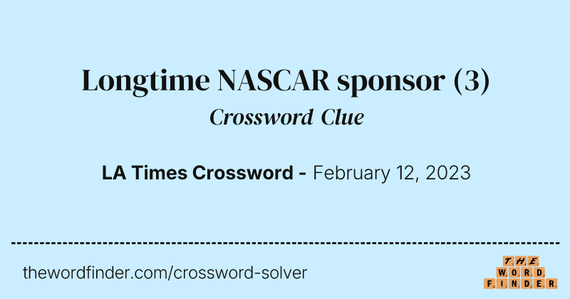 Longtime NASCAR sponsor crossword clue image