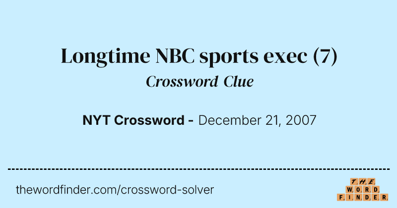 Longtime NBC sports exec crossword clue image