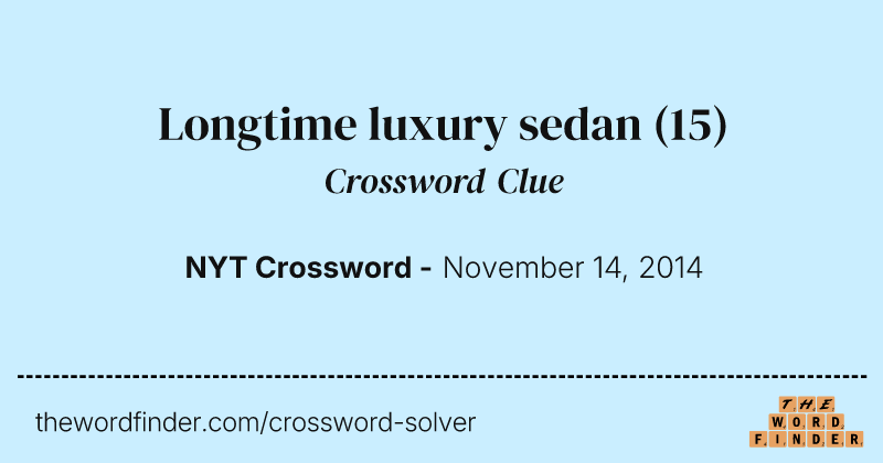Longtime luxury sedan crossword clue image