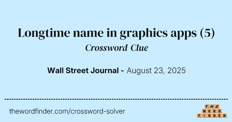 Longtime name in graphics apps crossword clue image