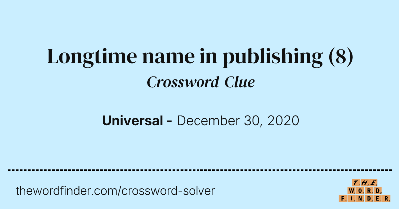 Longtime name in publishing crossword clue image