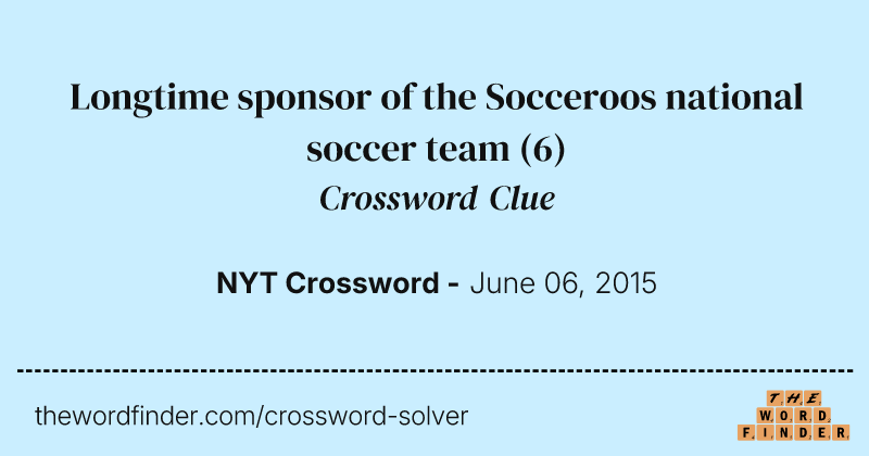 Longtime sponsor of the Socceroos national soccer team crossword clue image