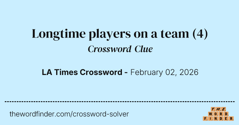 Longtime players on a team crossword clue image