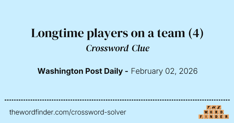 Longtime players on a team crossword clue image