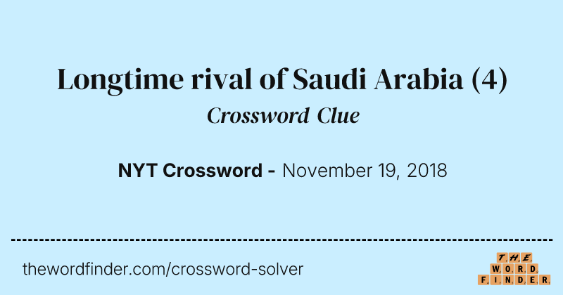 Longtime rival of Saudi Arabia crossword clue image