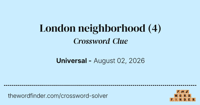 London neighborhood crossword clue image