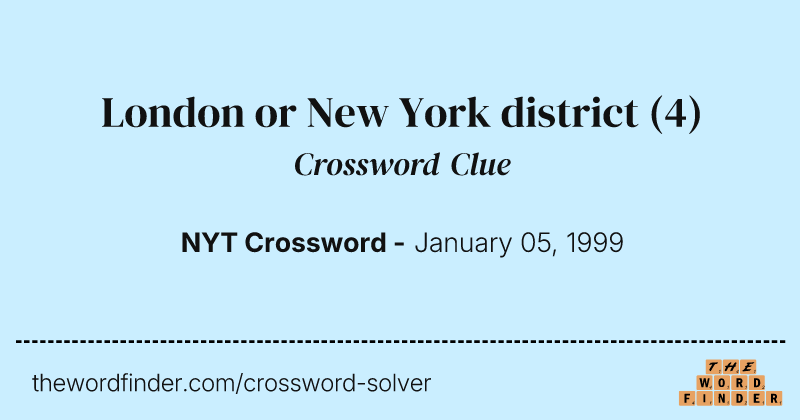 London or New York district crossword clue image