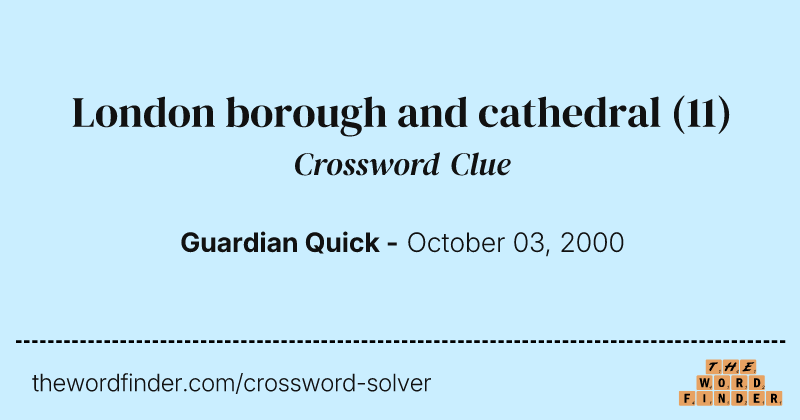 London borough and cathedral crossword clue image